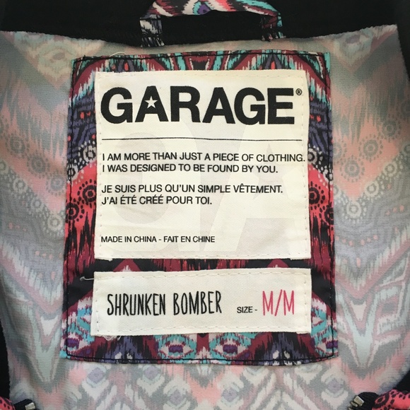 Garage Chevron Printed Lightweight Bomber Jacket Size M - Picture 6 of 7